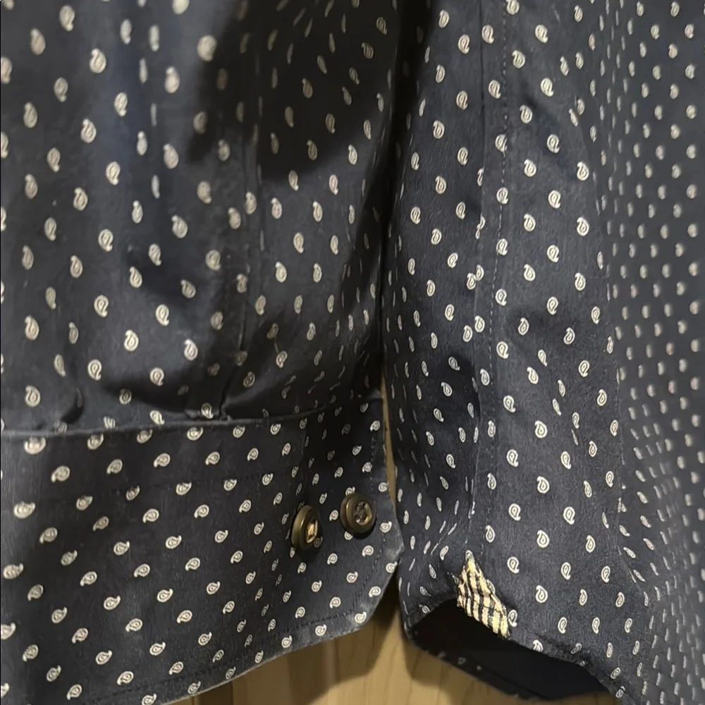 Banana Republic Non-Iron Men’s Medium Blue Paisley Print Button-Up Dress Shirt M